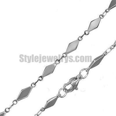 Stainless steel jewelry Chain 45cm - 50cm length diamond link chain necklace w/lobster 4mm ch360232 - Click Image to Close